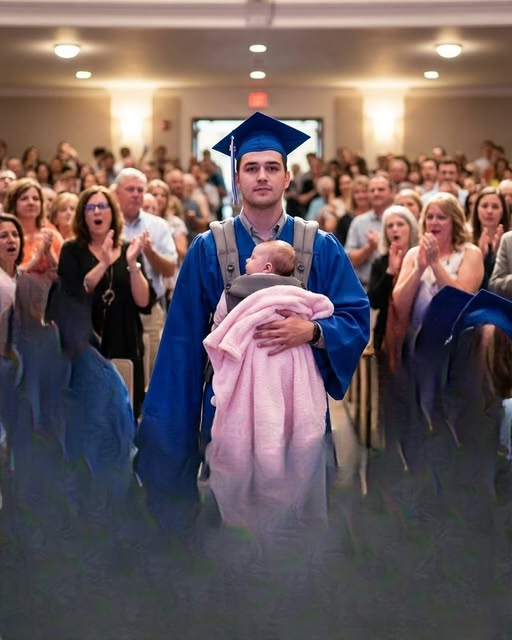They Laughed When My Son Walked Across the Graduation Stage Holding a Newborn—But His Speech Changed Everything