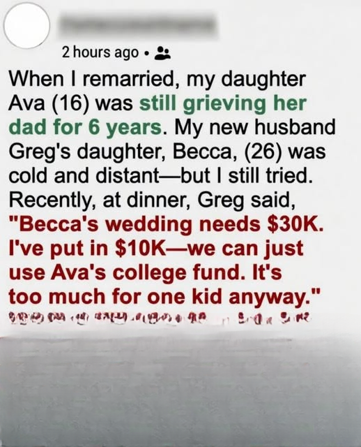 My Husband Asked for My Daughter’s College Money for a Wedding — My Answer Changed Everything